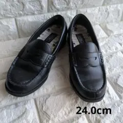 ■■早い者勝ち■■ENTRY 黒 ローファー ミッキーマウス柄 24.0cm