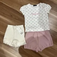BEBE ベベ　petit main プティマイン　Ｔシャツ　ズボン　3点セット