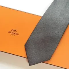 美品 エルメス HERMES ネクタイ シルク H織りタイ ファソネH H柄