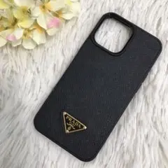 ✨極美品✨プラダ スマホケース iPhone13ProMax 三角ロゴ ゴールド