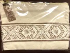 刺繍リボン・インドリボン　フラットポーチ