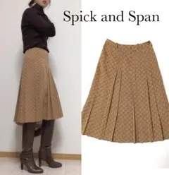 美品【Spick u0026 Span】幾何学デザイン 総柄 プリーツ フレアスカート