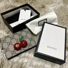 GUCCI チェリー GGスプリーム 折り財布