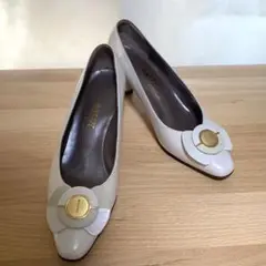 BALLY バリー ベージュ パンプス 花 3E (約23センチ) 靴