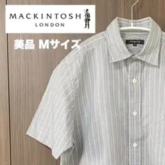 美品✨MACKINTOSH ストライプ 半袖シャツ 綿麻　Mサイズ
