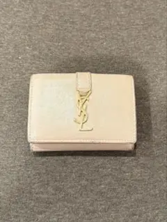 YSL ピンクベージュ　三つ折り財布