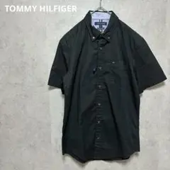 TOMMY HILFIGER ブラック 半袖シャツ M ボタンダウン