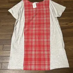 【新品タグ付き】as know as de base半袖チュニック 赤チェック❤️