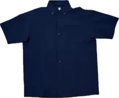 DESCENTE ボタンダウン半袖シャツ ネイビー　L