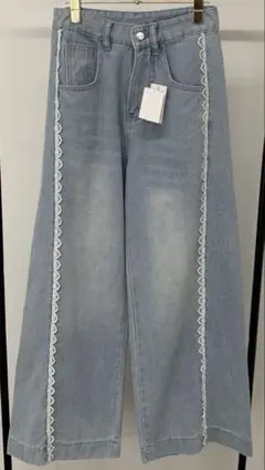 FUN サイドレースデニムパンツ S