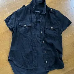 ZARA WOMAN ブラック半袖シャツ