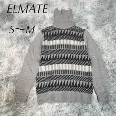 ELMATE ハイネックセーター（S〜M）ウール混　グレー