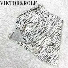 ヴィクター＆ロルフ シルク 総柄 デザインスカート ホワイト系 38 B274