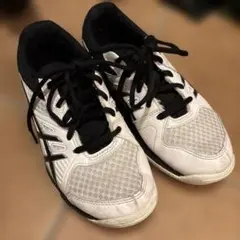 【美品】ASICS バレーボールシューズ 21.5cm ホワイト/ブラック
