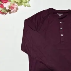 ✨ヘンリーネック シャツ スリムフィット 長袖 メンズ