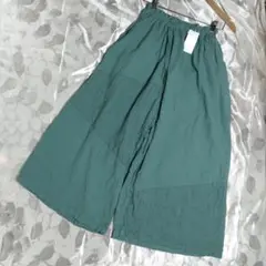新品 アップルハウス ワイドパンツ グリーン系 日本製