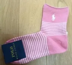 Polo Ralph Lauren ピンク ストライプ ソックス 22~24cm