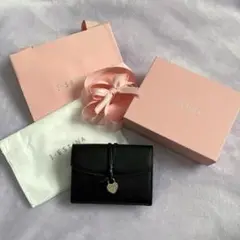 三つ折り財布　ブラック　ハート　韓国　ジェイエスティナ