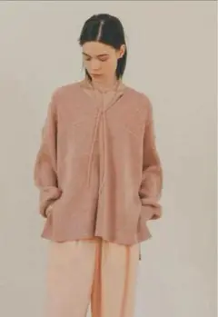 CLANE クラネMIX COLOR STRING WIDE KNIT TOPS