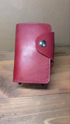 4連キーケース カードポケット付 ヌメ革 ハンドメイド