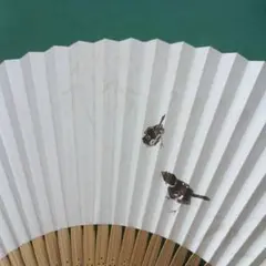 鳥の絵柄 扇子 竹と紙製