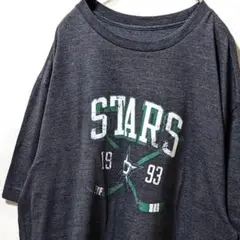 NHLダラススターズ ロゴ Tシャツ グレー 灰色 XL 古着