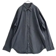 BANANA REPUBLIC チェック柄　長袖シャツ　ダークグレー　 L