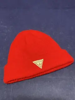 GUESS レッド ニット帽 フリーサイズ