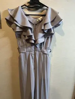 薄紫 フリル付きジャンプスーツ