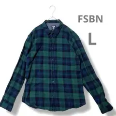 FSBN スリムフィットネルシャツ L グリーンチェック　ヴィンテージ