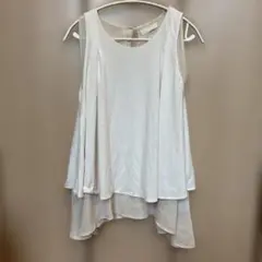 ホワイト ノースリーブ チュニック Fサイズ