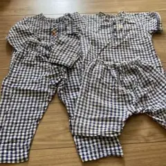 チェック柄ベビーパジャマ2着セット95センチ