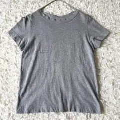 45R 手描き調ロゴプリントTシャツ グレー サイズ1