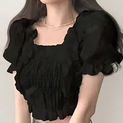 新品　フリル　トップス　パフスリーブ　ZARA スナイデル　snidel 韓国