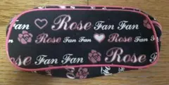 Rose Fan fan ローズファンファン ペンケース ブラック ピンク
