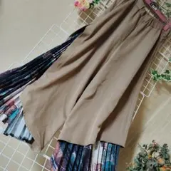 lsabブラウンプリーツキュロット