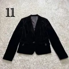 ★テーラードジャケット　ひとつボタン　ベロア　綿　綺麗め　オフィス　ブラウン　L