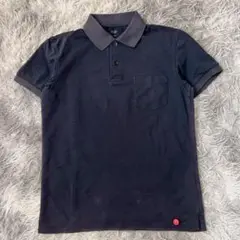 美品✨【UNIQLO】ダークブルーポロシャツ (S) ポケット付き 綿混