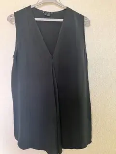 theory シルクノースリーブシャツ S ブラック