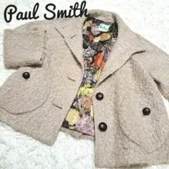 【Paul Smith 】ポールスミス モヘヤ 花柄 牛革 ショート コート