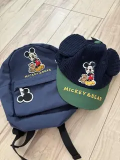 MICKEY&BEAR ミッキーマウス　リュック&キャップ帽子　2点セット