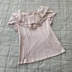 TO BE CHIC ピンク 襟フリルカットソー