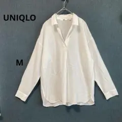 【美品】ユニクロ　レーヨンスキッパーシャツ　白　Mサイズ