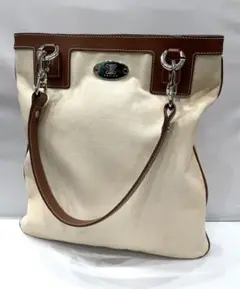 良品!!【セリーヌ プレートロゴ キャンバス トートバッグ】