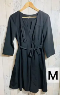 ブラック　ワンピース　３８号　フォーマル　H&M　リボン