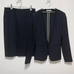 美品♡ベイジ　セットアップ　ノーカラージャケット　ブラック　サイズ4