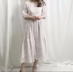 アンミール 刺繍ギャザータックOP