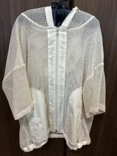 ニコアンド　メッシュルーズパーカー　アイボリー　M