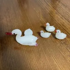 ガラス細工　白鳥　親子セット