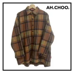 ★A.H.CHOO. シャツ　長袖　チェック　ブラウン系　メンズ　Lサイズ